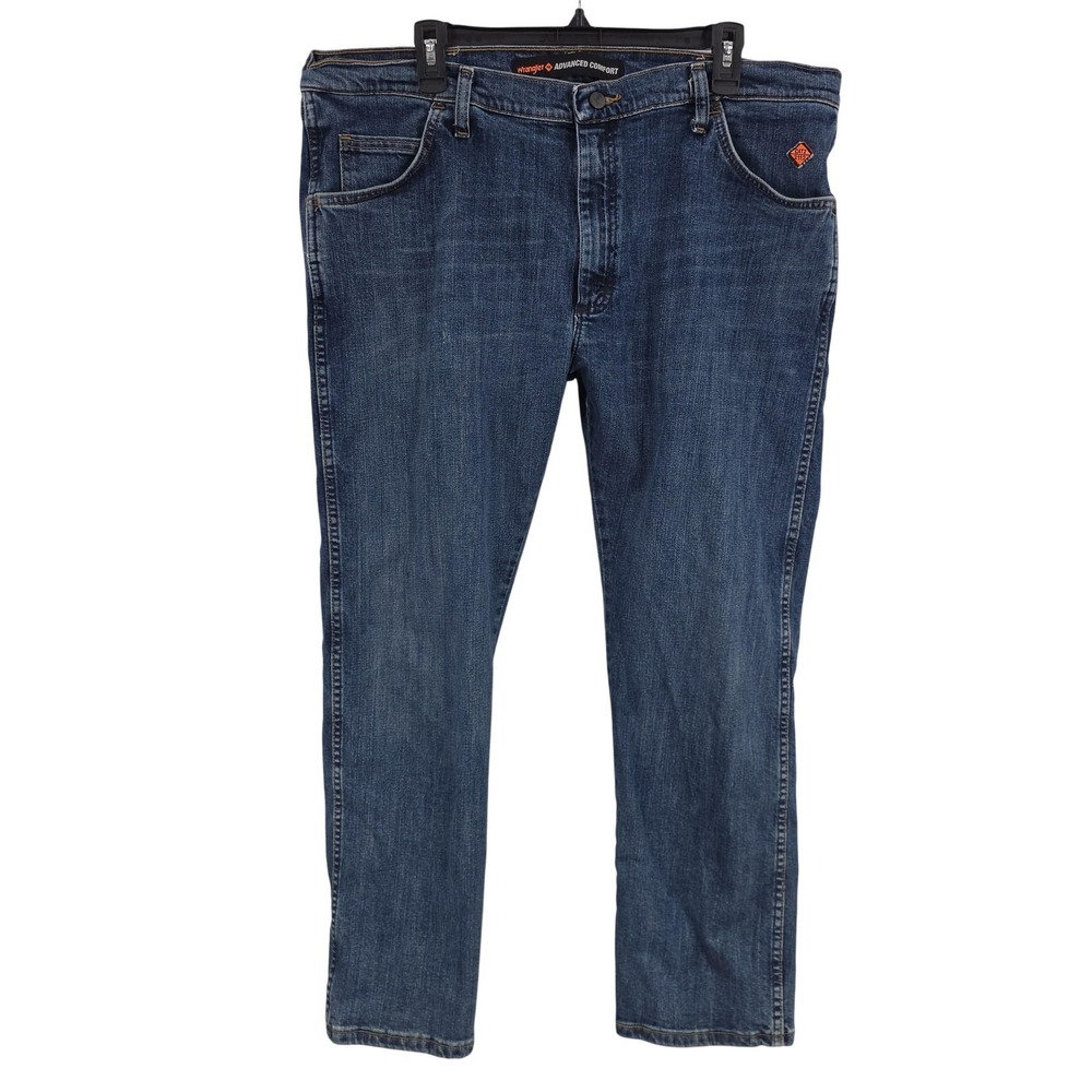 Wrangler Advanced Comfort Jeans Men 40x30 Blue Medium Wash Straight Stretch